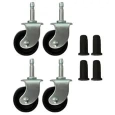 (4pçs) Rodizio Fixo Pino 6mm + Bucha 10mm Roda 32mm Preto