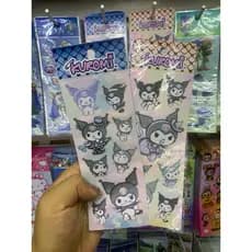kit de cartelas de adesivos kuromi - figurinha - cartela de adesivo infantil escola menina - lembrancinha