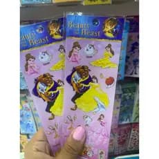 kit de cartelas de adesivos bela e a fera - figurinha cartela de adesivo infantil escola menina lembrancinha