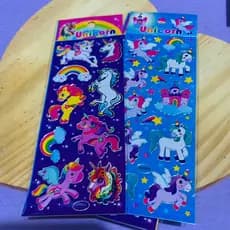 kit de cartelas de adesivos unicórnio - sticker Cartela de adesivo figurinhas menina infantil creche escola