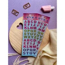 kit de cartelas de adesivo letras/ alfabeto - sticker - adesivos - figurinha menina infantil