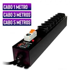 Filtro 20a De Linha 8 Tomadas Cabo 1mt / 3mt / 5mt Regua de Tomadas 20A [ASIMOVE PREMIUM]