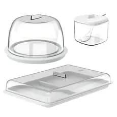 Kit Café da Manhã Porta Frios + Porta Queijo + Açucareiro 200ml KTE144 - Ou