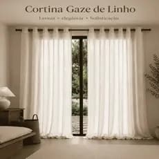 Cortina Gaze de Linho sem Forro  - De 2,00 até 5 metros de largura -  Alto Padrão Luxo Sala e Quarto