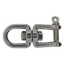 Manilha Dupla Inox Com Destorcedor Em Inox 6mm Cabos Barco