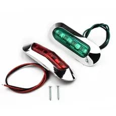 Par Luz Navegação Bombordo Boreste Cromado 12/24v LED