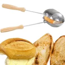 Sanduicheira Forma Pão Francês Alumínio Cabo Madeira Lanche Fogão Tostar  TostexTostadeira