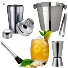 Coqueteleira + Socador + Dosador Inox 550ml Caipirinha Drink