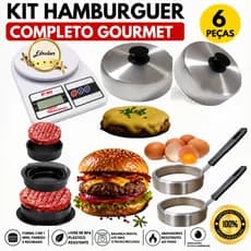 Forma Molde Fazer Hambúrguer Aro Fritar Ovo Abafador Tampa Balança Hamburgueria Lanches