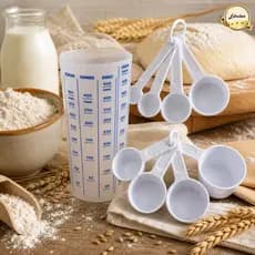 Kit Medidor Cozinha Completo Xícaras Colheres Copo Medidor 9 Peças Medidas Precisão Receitas Culinário Profissional