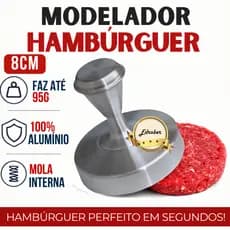 Modelador Hambúrguer 8 Cms Forma Prensador Molde Americano Profissional Hamburgueria Lanches Chapa