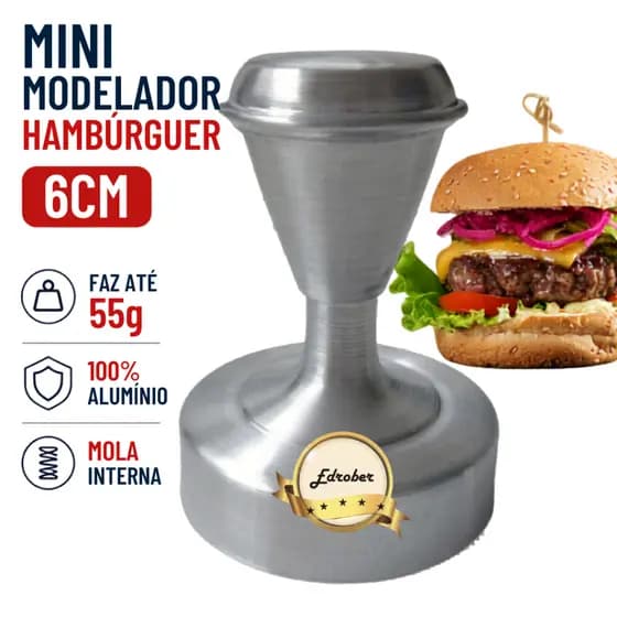 Modelador de Hambúrguer Mini 6 cms Festas Lanches Buffet Prensador Forma Molde Chapa Cozinha