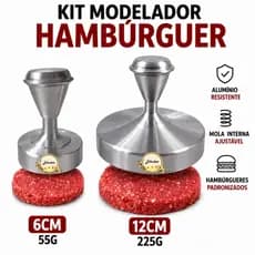 Modelador Hambúrguer 12 cms  Mini Modelador 6 cms Prensador