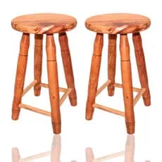 Banqueta Kit 2 unidades Madeira Maciça Para Casa e Restaurante Tamborete 50cm de Alt