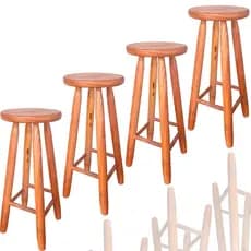 Kit 4 Bancos Madeira Maciça 70cm Alta Para Balcão Banqueta Tamborete Reforçado kit conjunto