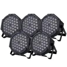 Kit 5 Canhao Refletor Rgbw 36 Leds Strobo Slim Dj