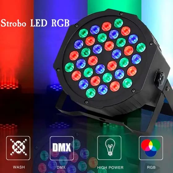 Canhão Refletor 18 / 36 Leds RGBW Profissional Luz Iluminação Dj Bivolt 50/60hz