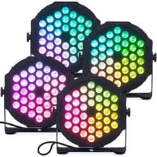 Kit 4 Canhao Refletor Led Par 36 Leds Rgbw Dmx Slim Digital 80w - 120w