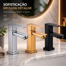 Torneira De Banheiro Lavabo Luxo Inox Preta 1/2 Cuba