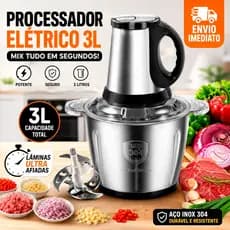 Triturador de Alimentos 1800w Legumes Processador de Carne Inox 3 Litros 110v e 220v