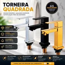 Torneira Quadrada Preta Quente E Fria Torneira De Banheiro Torneira Para Cozinha Pia Furo Único