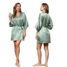 10 Robe,roupão em cetim LUXO ,noiva ,casamento,madrinha,camisola,hobby,pijama,seda,kimono