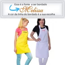 Avental com bolso em tecido luxo 11.11,BORDADO com seu nome, Uniforme Chef Cozinha Restaurante Evento,buffet,garçom