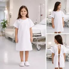 Pijama Camisola Infantil Hospitalar Leve Aberta Confortável Cuidado Tamanhos de 2 à 12 anos