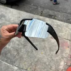 Óculos Ciclismo Corrida Esportivo UV400 Preto Espelhado Aberto