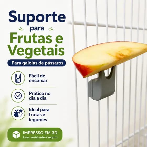 Suporte Frutas e Vegetais para Gaiola de Pássaros