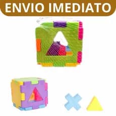 Cubo Didático Infantil Encaixe De Formas Educativo Colorido Coordenação Motora