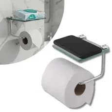 Suporte para papel higiênico porta celular. Papeleira Porta Papel Higiênico Com Porta Celular Luxo