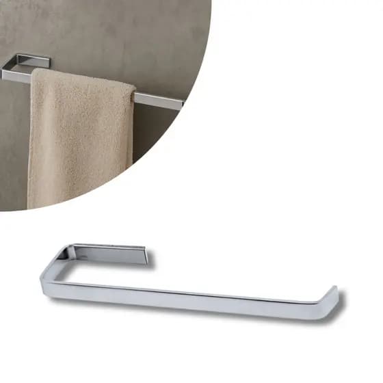 Porta Toalha de Rosto Quadrado Luxo Aço Inox Prata