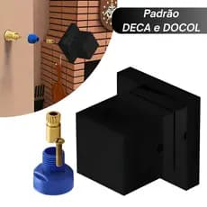 Acabamento Preto e Cromado Quadrado Metal Para Registro Chuveiro Padrão DECA e DOCOL Geral Banheiro