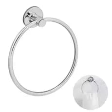 Porta Toalha de Rosto Argola Banheiro Dupla Fixação Inox Veneza