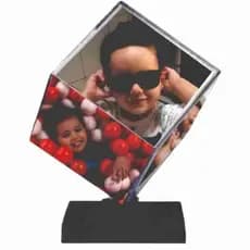 Foto Gira Cubo Grande 9 cm Personalizado Com 6 Fotos