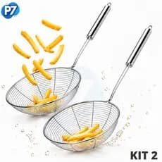 Escumadeira Para Fritura Inox Escorredor de Frituras e Utencilios de cozinha em Geral