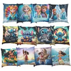 Kit 4 Almofadas MARVEL HOMEM ARANHA NARUTO MOANA STITCH FROZEN PRINCESAS - Cheias 30x30cm
