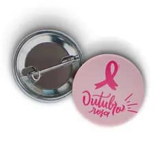 Pin Boton Broche Laço Novo Campanha Outubro Rosa 3,5cm