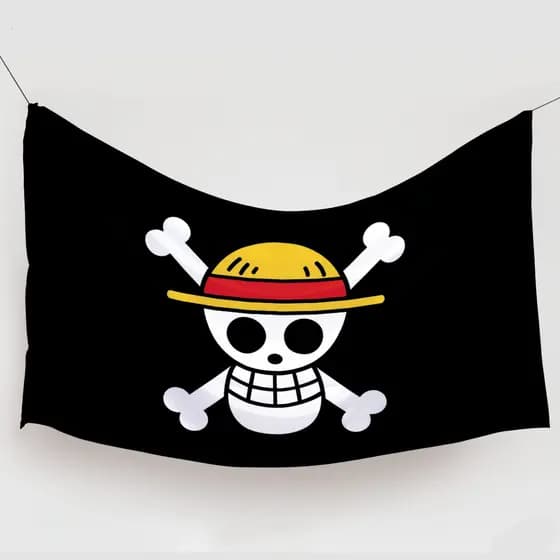 Bandeira Pirata One Piece Anime Miaomanyoga 70x100cm Chapéu De Palha - Decoração PAINEL ANIVERSARIO