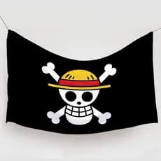 Bandeira Pirata One Piece Anime Miaomanyoga 70x100cm Chapéu De Palha - Decoração PAINEL ANIVERSARIO