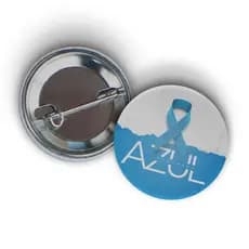 Botons Broches Campanha Novembro Azul - TAMANHO 3,5 p/ Empresas