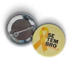 Botton Broche Campanha Depressão Setembro Amarelo - Tamanho 3,5cm