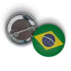 Botton Bandeira do Brasil - Button Broche Brasil Brasileira Ordem e Progresso