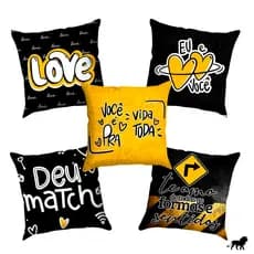 Presente Dia Dos Namorados - Almofadas Almofadinhas Decorativas 20cm x 20cm - Casal Romântico