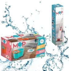 KIT MOP GIRATÓRIO 360 + MOP MINI ESFREGÃO RETRATIL