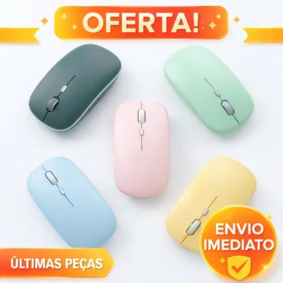Mouse Bluetooth Sem Fio Ultra Slim - Sem USB - Conexão direta
