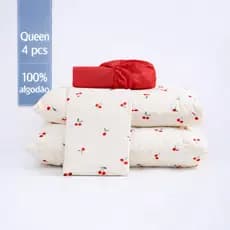 Jogo De Lençol Queen 4 Peças 100% Algodão 200 Fios Estampado