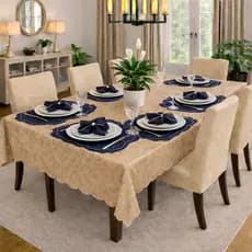 KIT TOALHA JACQUARD 6 LUGARES MAIS JOGO AMERICANO MESA POSTA SOUSPLAT SALA COZINHA