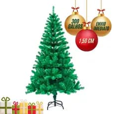 Árvore de Natal 150cm 300 galhos Pé de Ferro Pinheiro Tradicional Decoração de natal